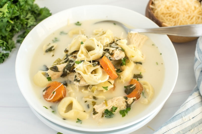 Creamy Chicken & Tortellini Soup